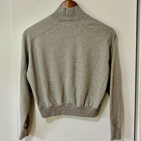 Zara| Grey Mock Turtleneck Cropped Fleece Sweater Sz S - Picture 3 of 4